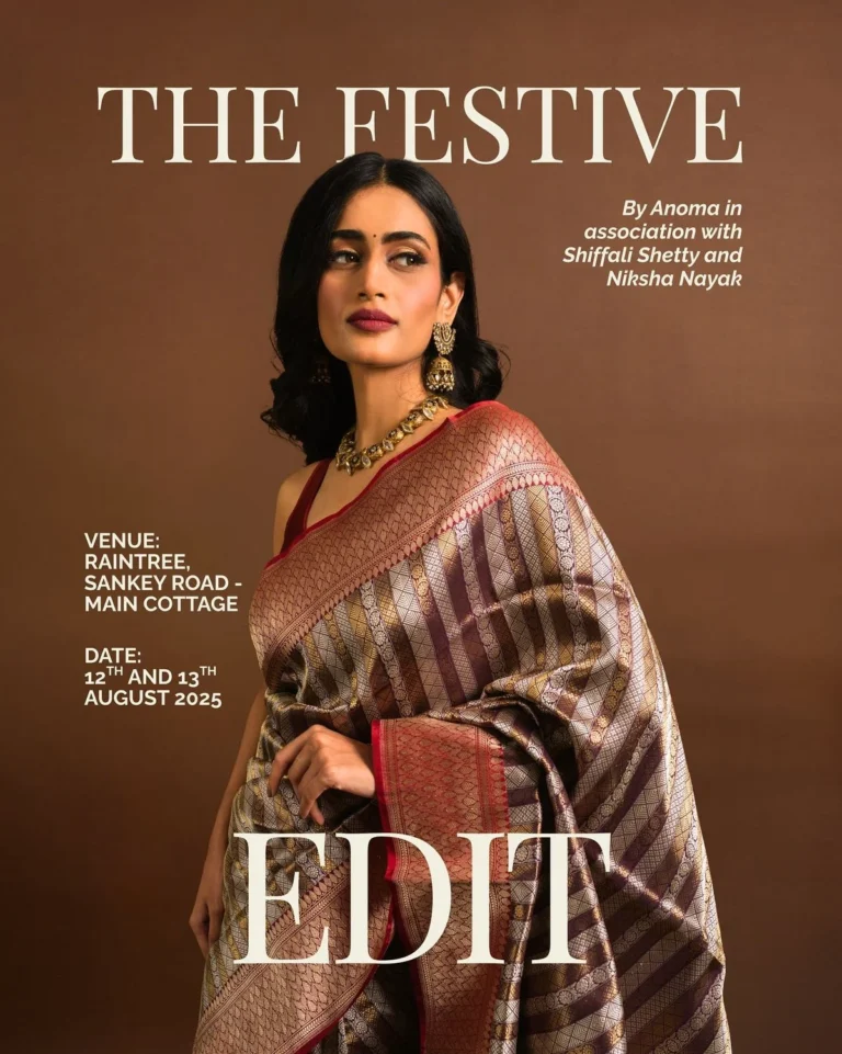Woman in a woven silk drape