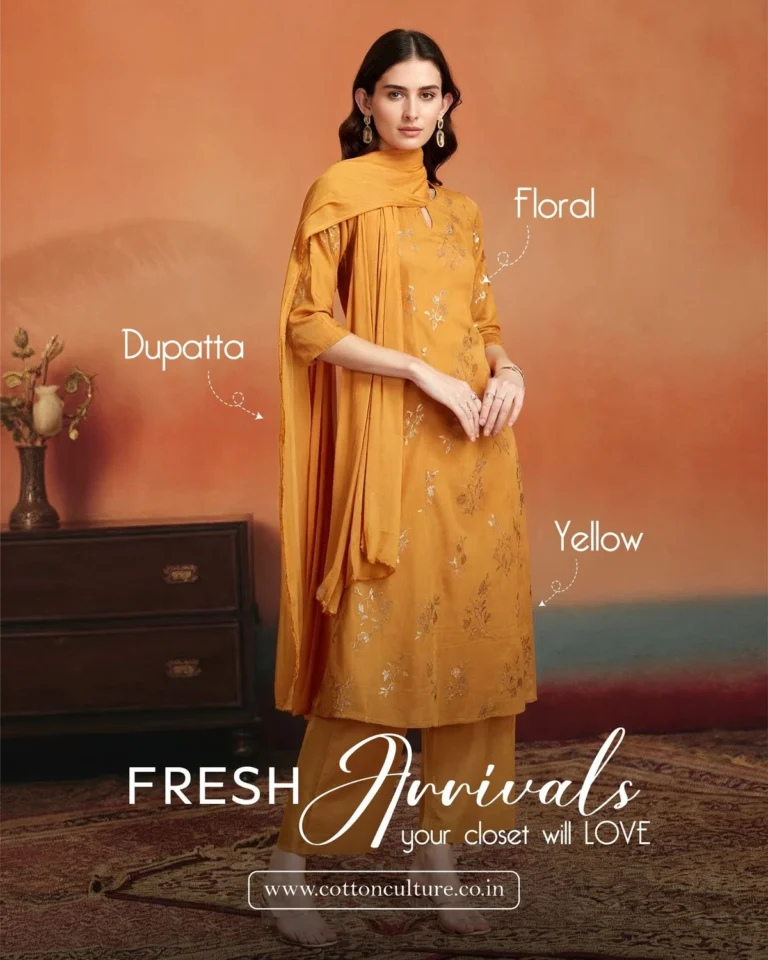 Mustard kurta set with dupatta