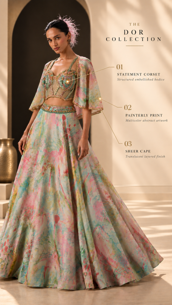 Aparajita Watercolor Corset Lehenga