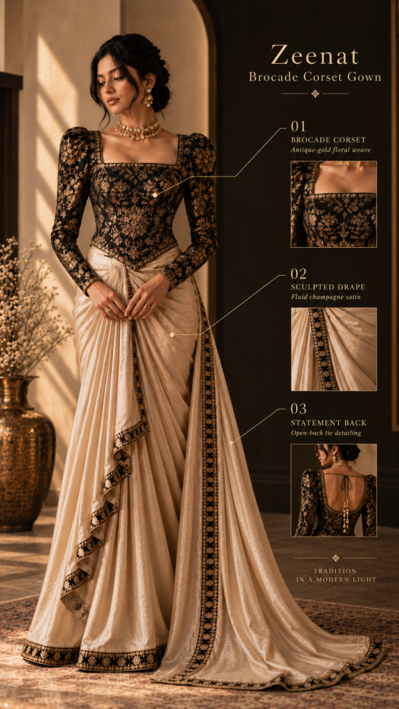 Zeenat Brocade Corset Gown