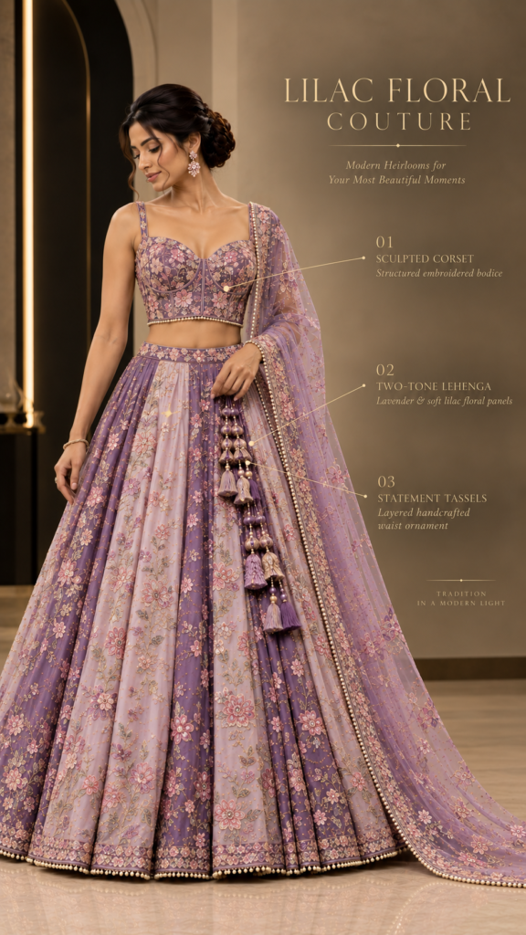 Vasanti Lavender Ombre Lehenga