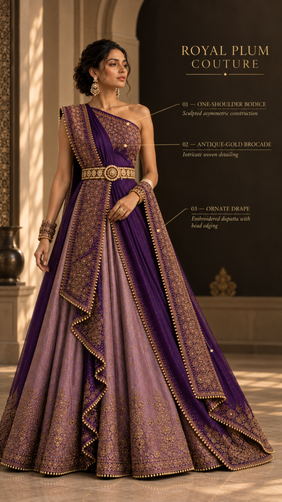 Rajrani Purple Drape Gown