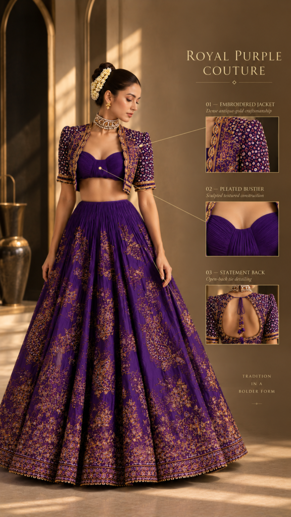 Shyama Plum Embellished Lehenga