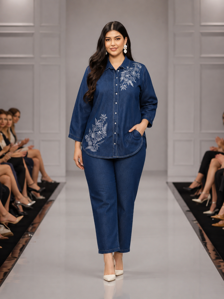 Malti Denim Floral Cord-Set