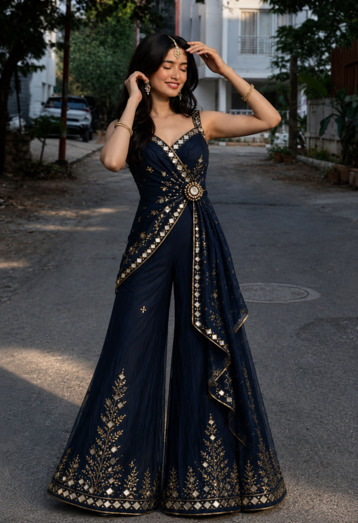 Rajeshwari Mirror-Work Drape Jumpsuit