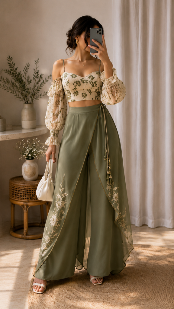 Champavati Ivory Floral Corset Set